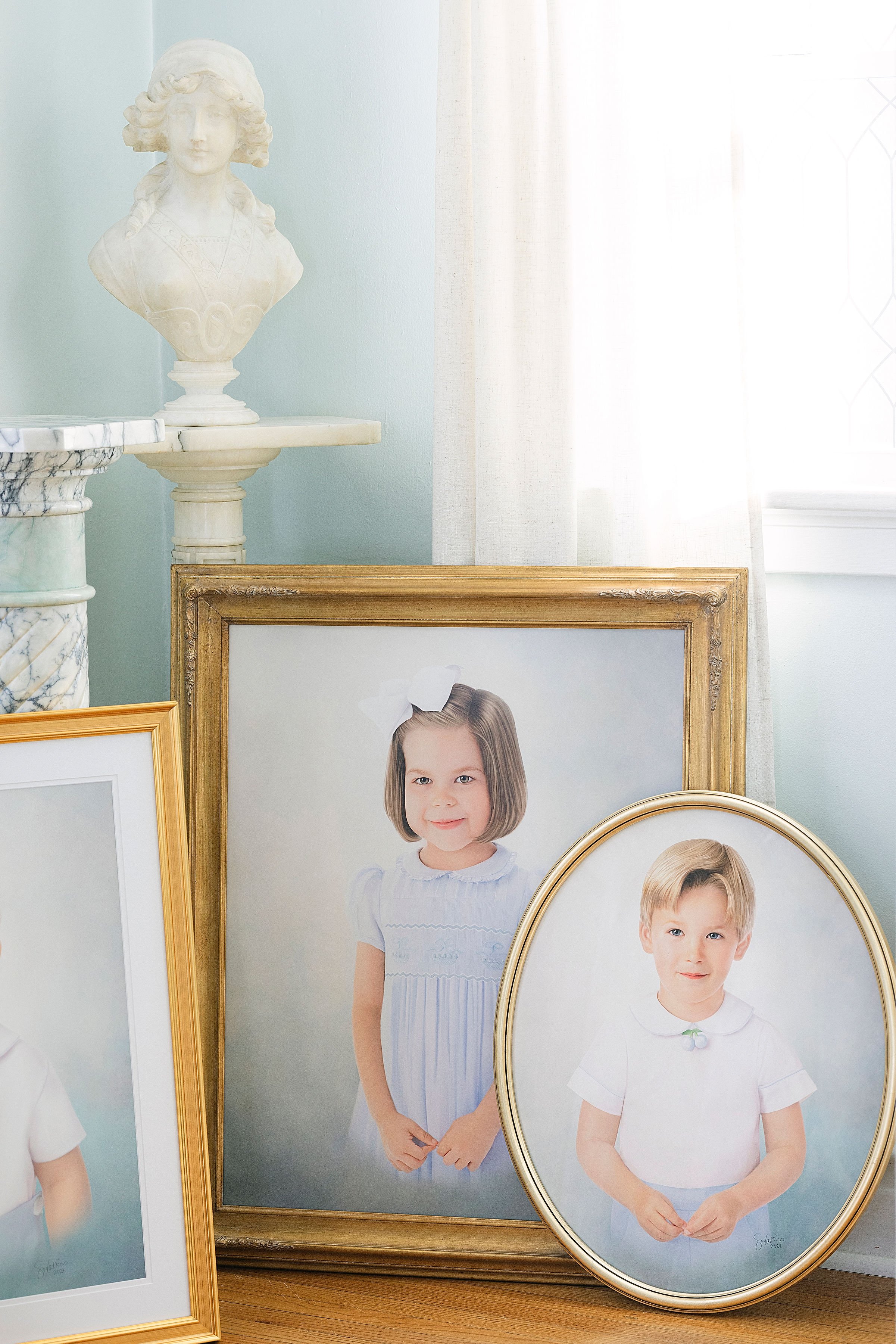 Fine art children's heirloom portraits, framed in custom heirloom frames and made to last generations.