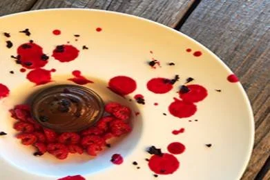 Chocolate Mousse with Raspberry Coulis