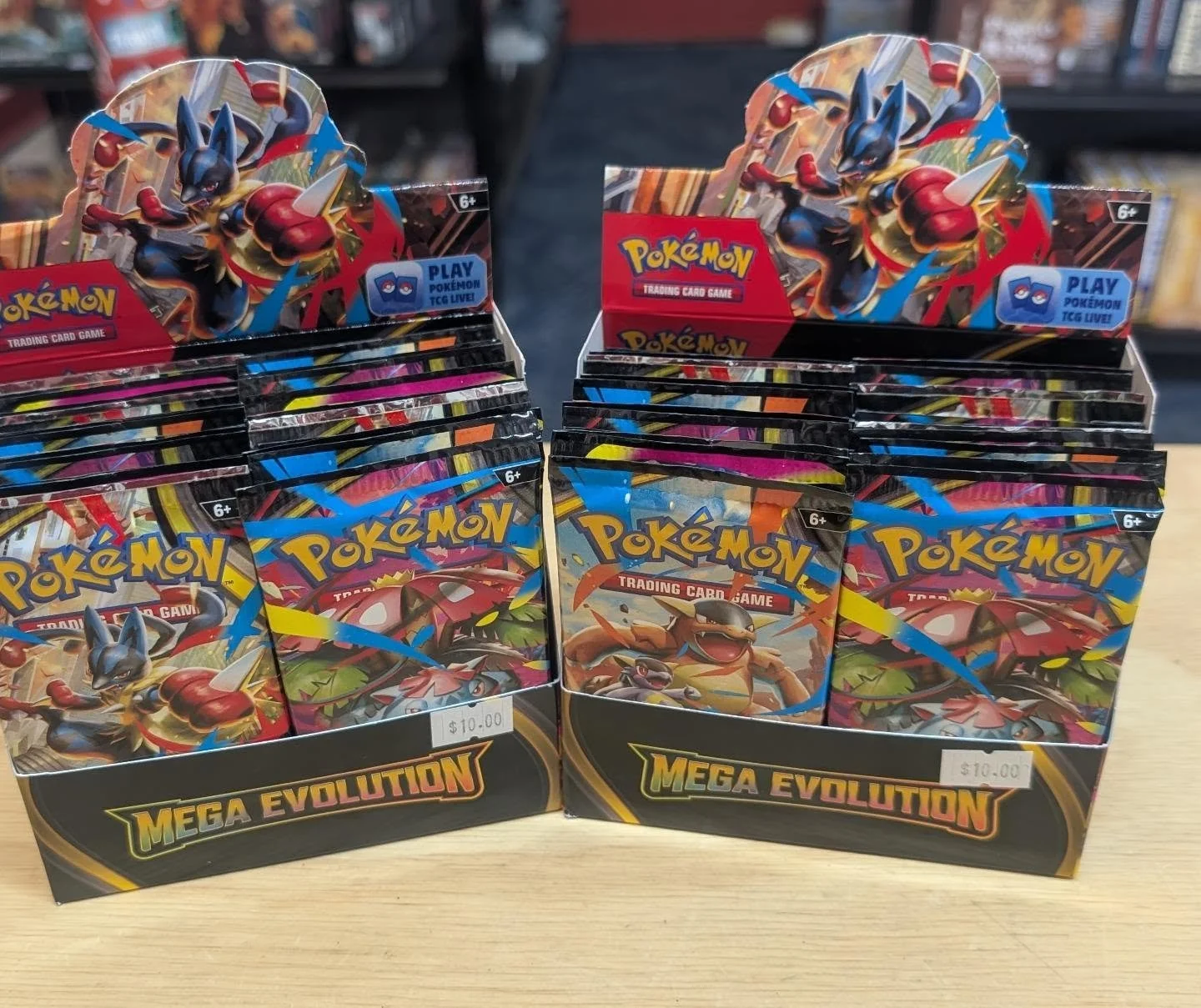 We had a restock of Pokemon Mega Evolutions packs. Come in and get them while they last. Packs are $10 each.