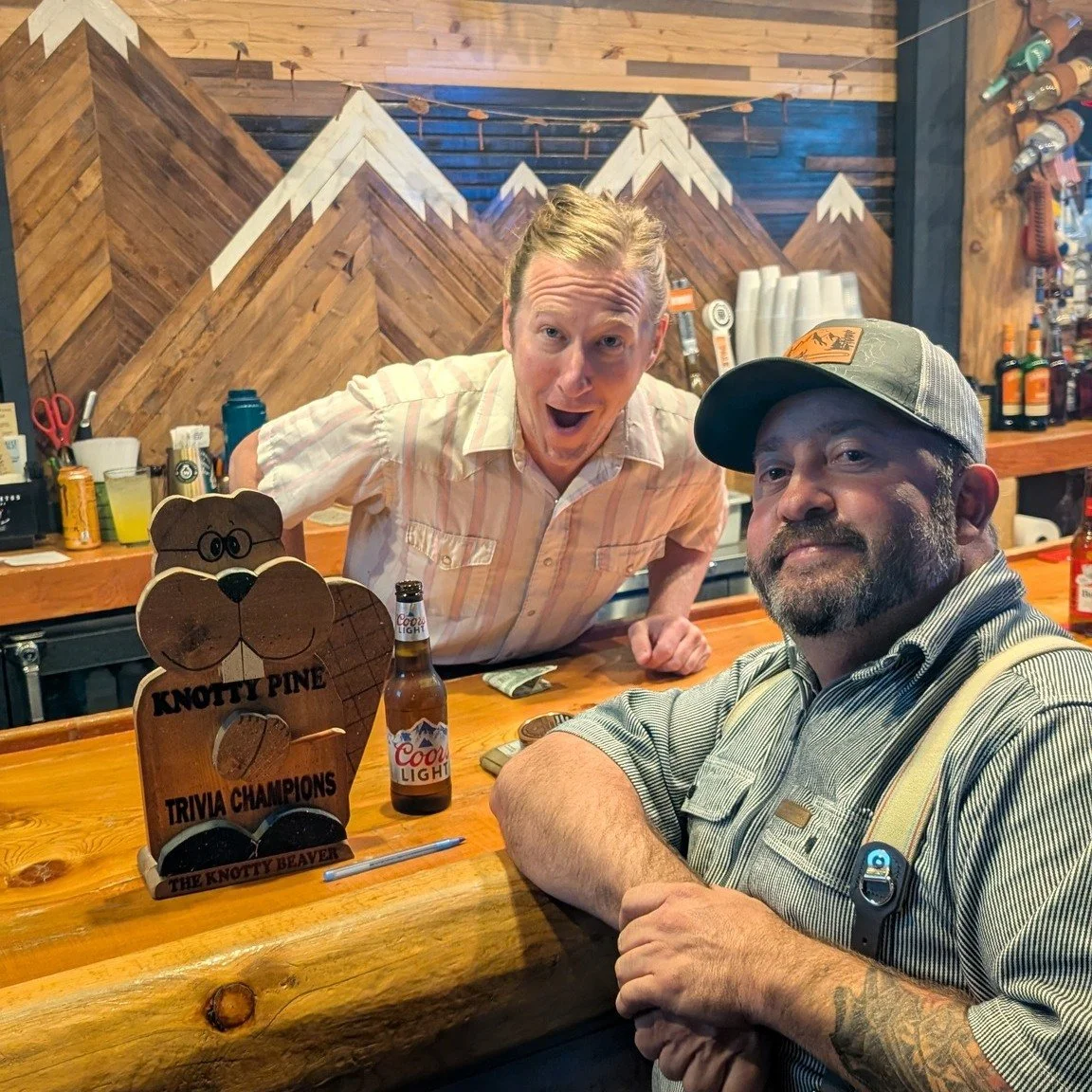 Congrats to One Big Toenail on winning trivia at @the_knotty_pine_mt last week. They had a come-from-behind win by knowing that there were 6 college teams that play in NFL stadiums. 

Think you can outsmart them tonight? Join us at 6:30 at the Knotty
