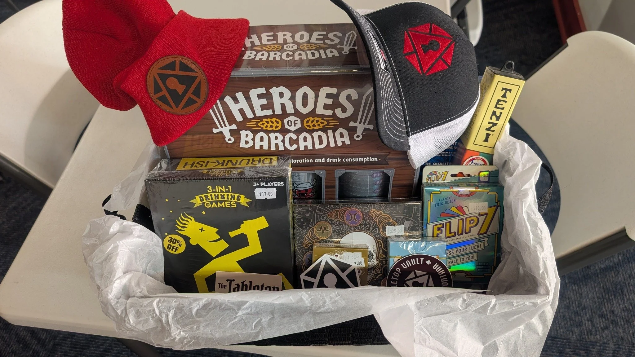 Join The Knotty Pine today for their Maverick Mountain fundraiser. They will have food, music, raffles, silent auctions, and more. All sales at The Knotty Pine today will go toward rebuilding Maverick Mountain.

We at The Tabletop Vault have a basket