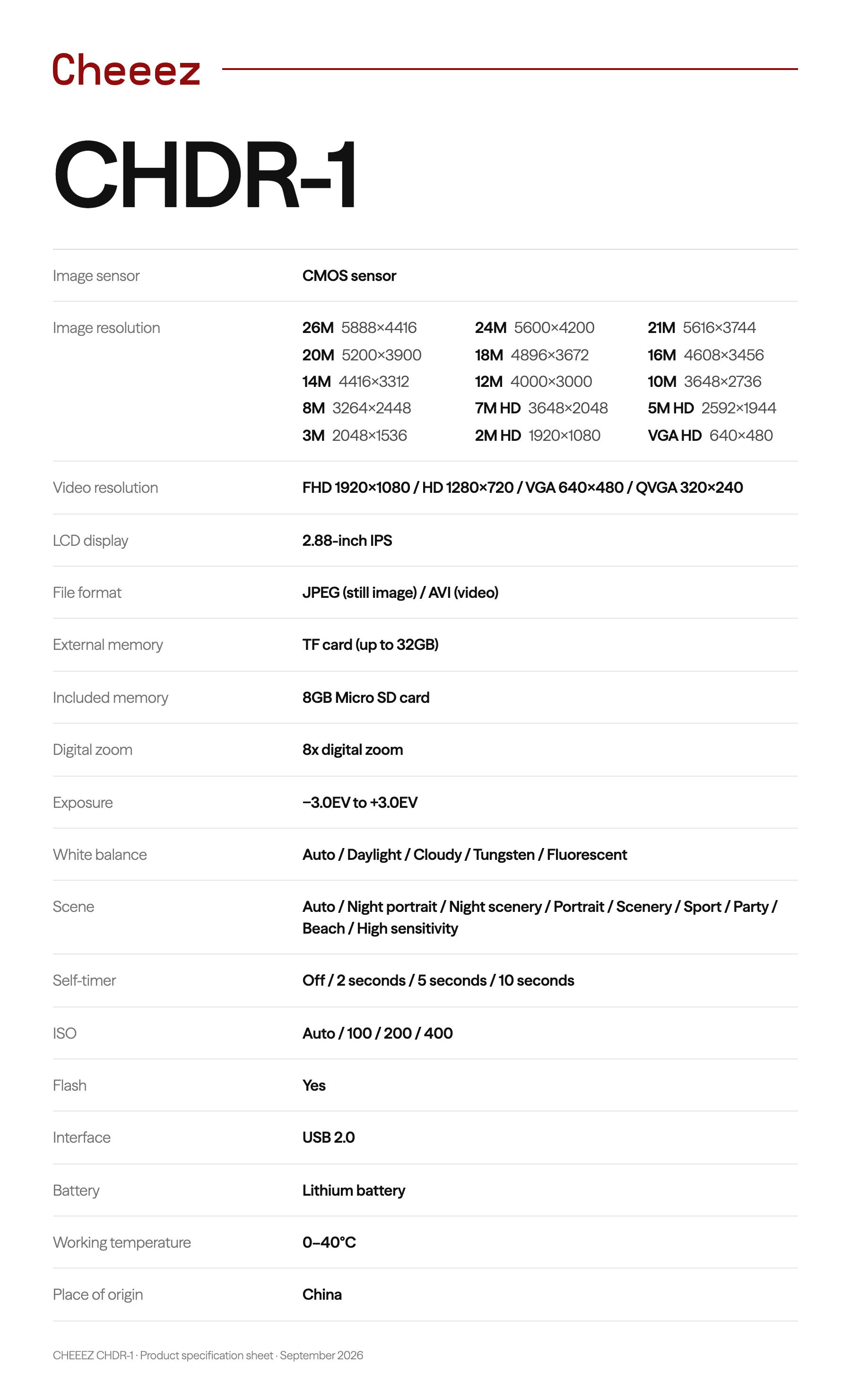 CHEEEZ-CHDR-1-Specifications.png
