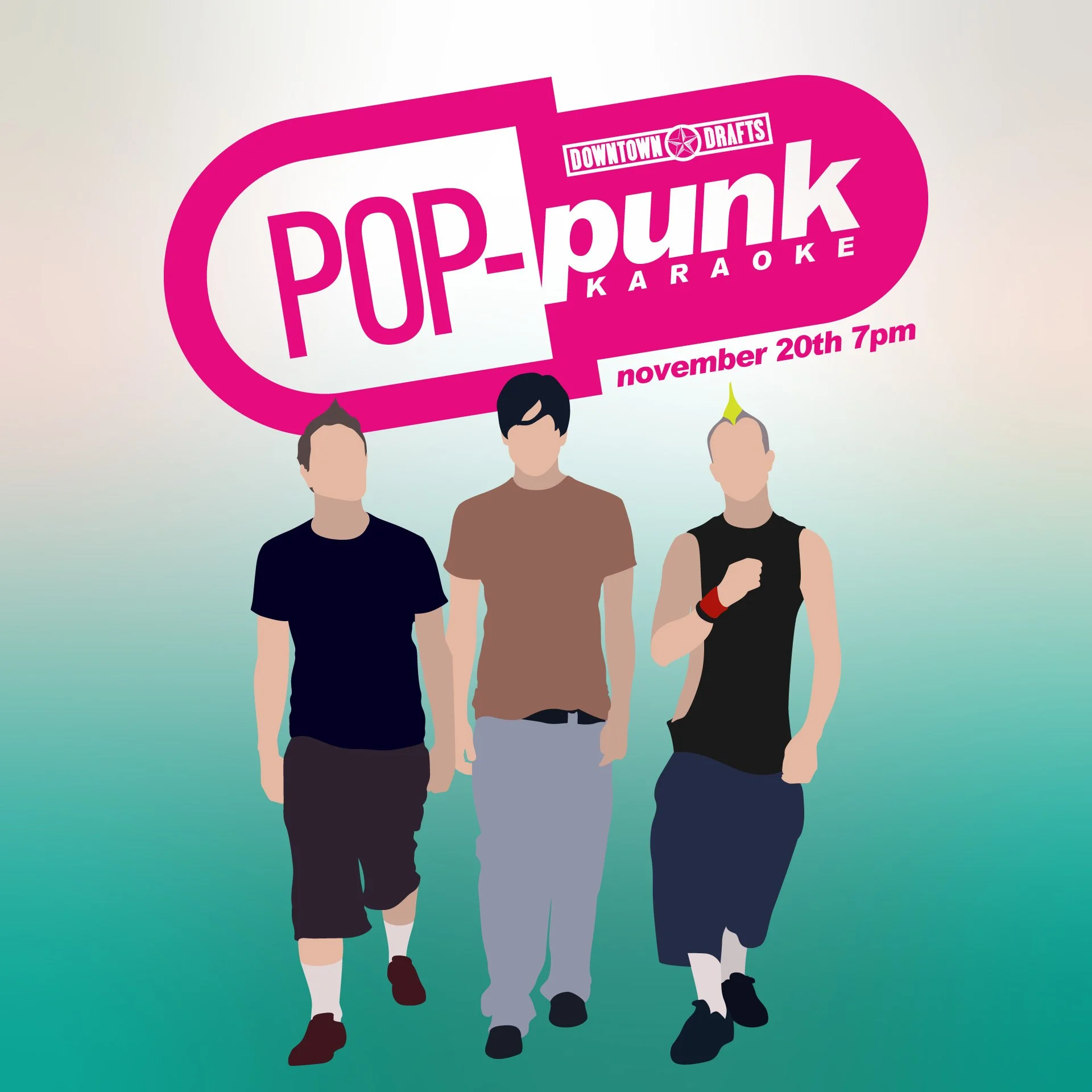 🎸 POP-PUNK KARAOKE 🎤
Let&rsquo;s goooooo! It&rsquo;s time to scream your heart out to the songs that raised us! Blink, Paramore, Fall Out Boy, My Chem, and all the rest. Join us Thursday, November 20th at 7PM for a night of angst, nostalgia, and cr