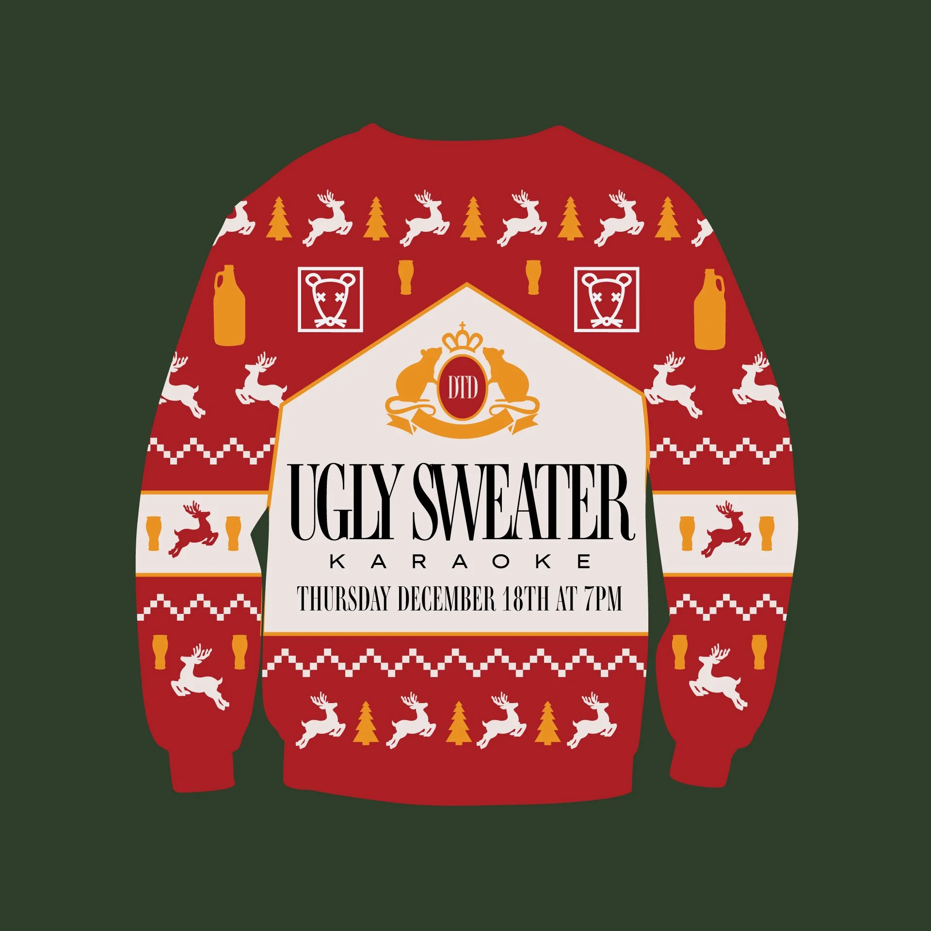 🎤🎄 UGLY SWEATER KARAOKE &mdash; Thursday, Dec 18th at 7pm!
Break out the festive chaos, because we&rsquo;re ending the year the only way that makes sense: singing your favorite songs while wearing sweaters that absolutely should not exist.

Bring y