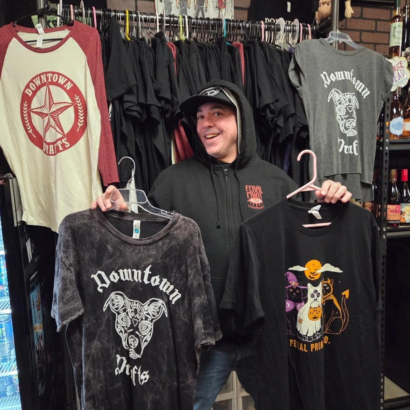 Holiday shirt blowout! 🎉 Buy one shirt, get one half-off til Christmas! 

Come finish your Christmas shopping with shirts and booze--see yall soon! 🎅🎄