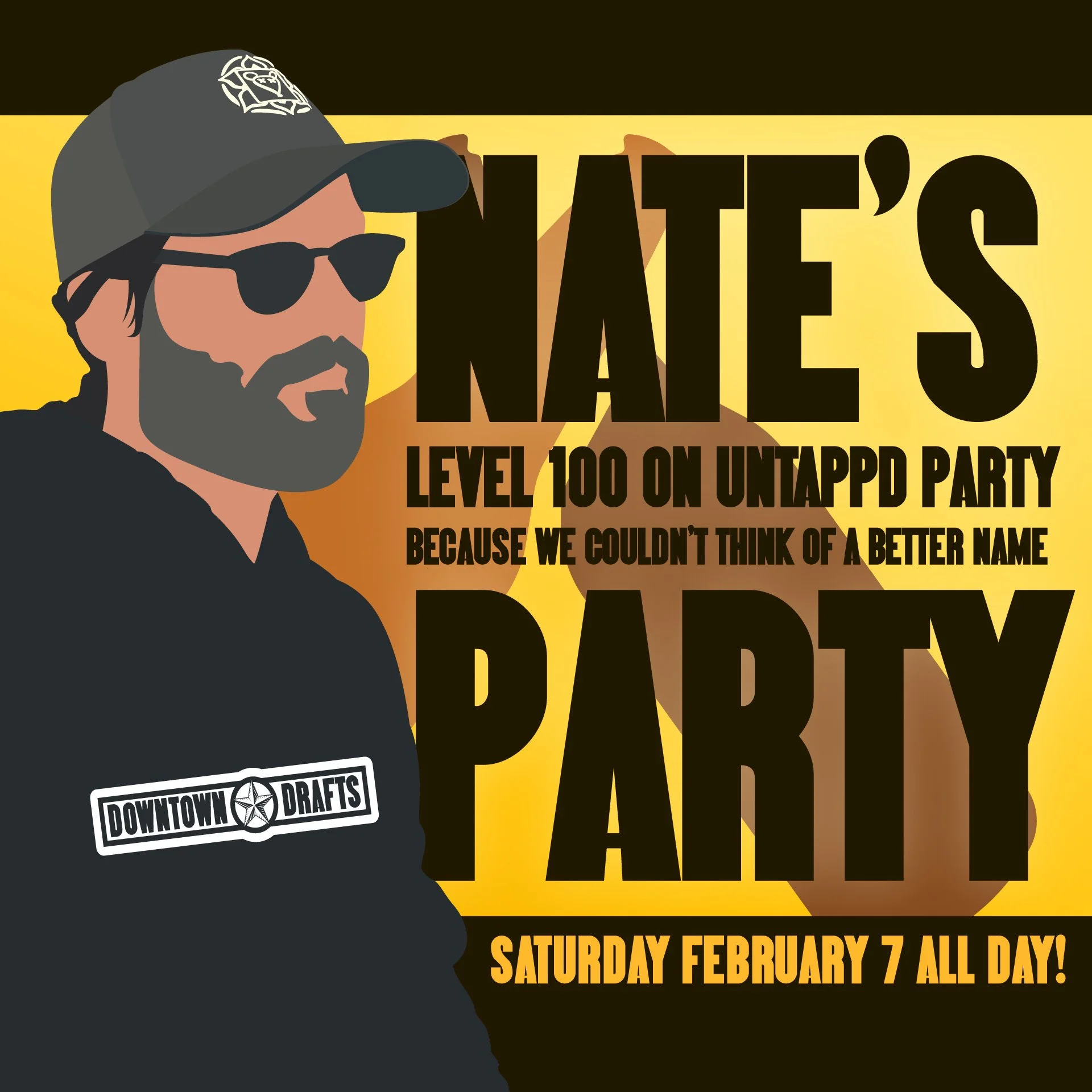 🍻🎉 LEVEL 100 UNLOCKED 🎉🍻

Our guy Nate is officially hitting Level 100 on Untappd, and honestly? That deserves a party. Join us Saturday, February 7th as we celebrate one of our favorite regulars, countless check-ins, and an impressive commitment