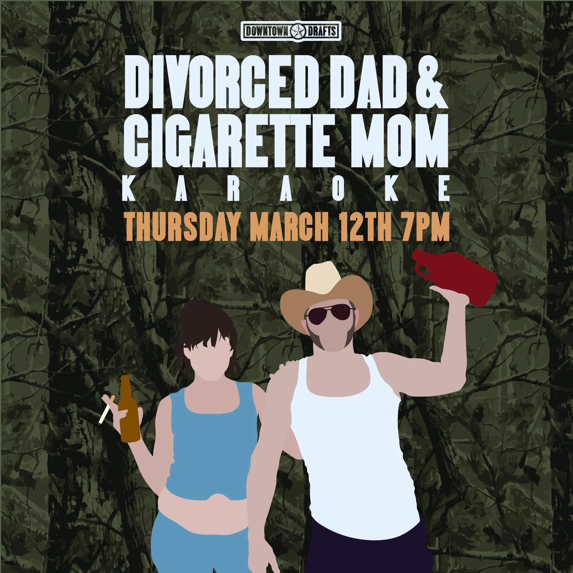 💔DIVORCED DAD &amp; CIGARETTE MOM KARAOKE 🚬
Thursday March 12th at 7pm, it's gonna be TRASHY in here y'all, and honestly we're here for it. All the butt-rock ballads and bad-girl bangers your heart desires! Because we all just wanna be big rock sta
