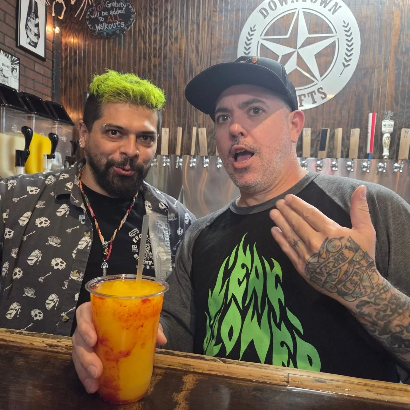 🔥NEW🔥 Come try our mango or tamarind wine slushy with a Tajin &amp; Chamoy coated glass! 🇲🇽🥂 #thatshot