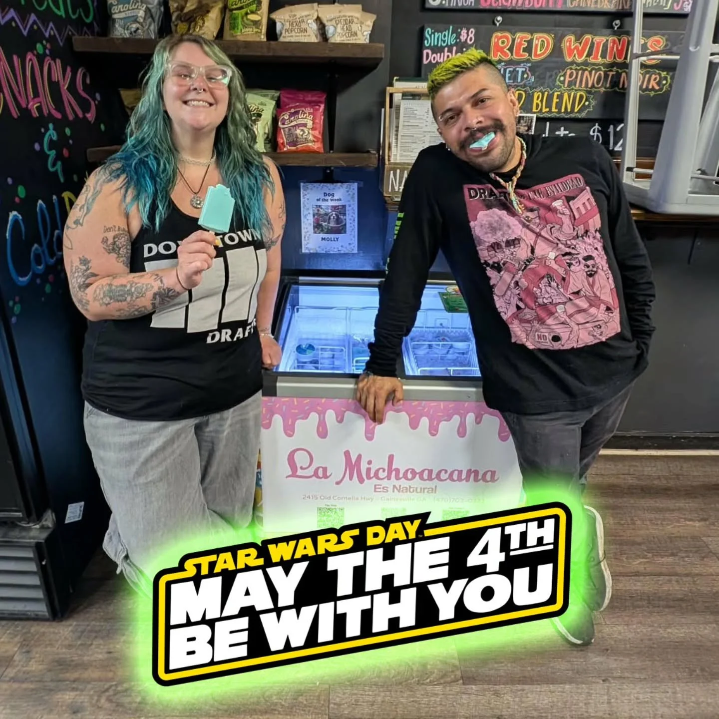 Happy Star Wars Day, GVL! 💫 We have something very special for you in honor of the day--Bantha Milk popsicles, courtesy of La Michoacana es Natural! 

Stop by today to try this out-of-this-world treat before they're gone forever! 🌠