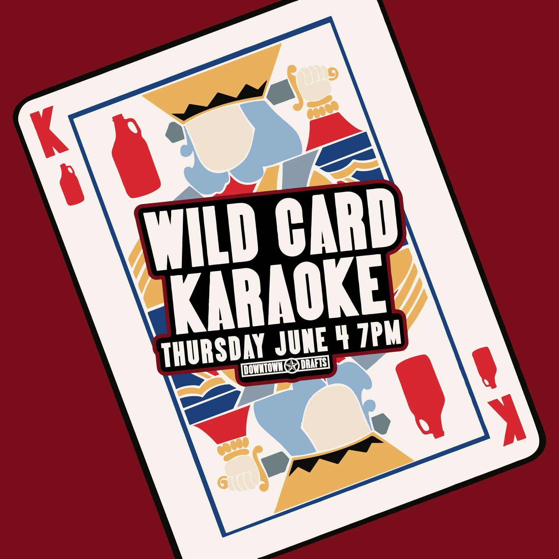 🎤✨ WILDCARD KARAOKE ✨🎤

Thursday, June 4th at 7pm there are no rules, no theme, and absolutely no telling what&rsquo;s about to happen next. One minute it&rsquo;s a power ballad, the next it&rsquo;s screamo, then somehow someone&rsquo;s doing the P