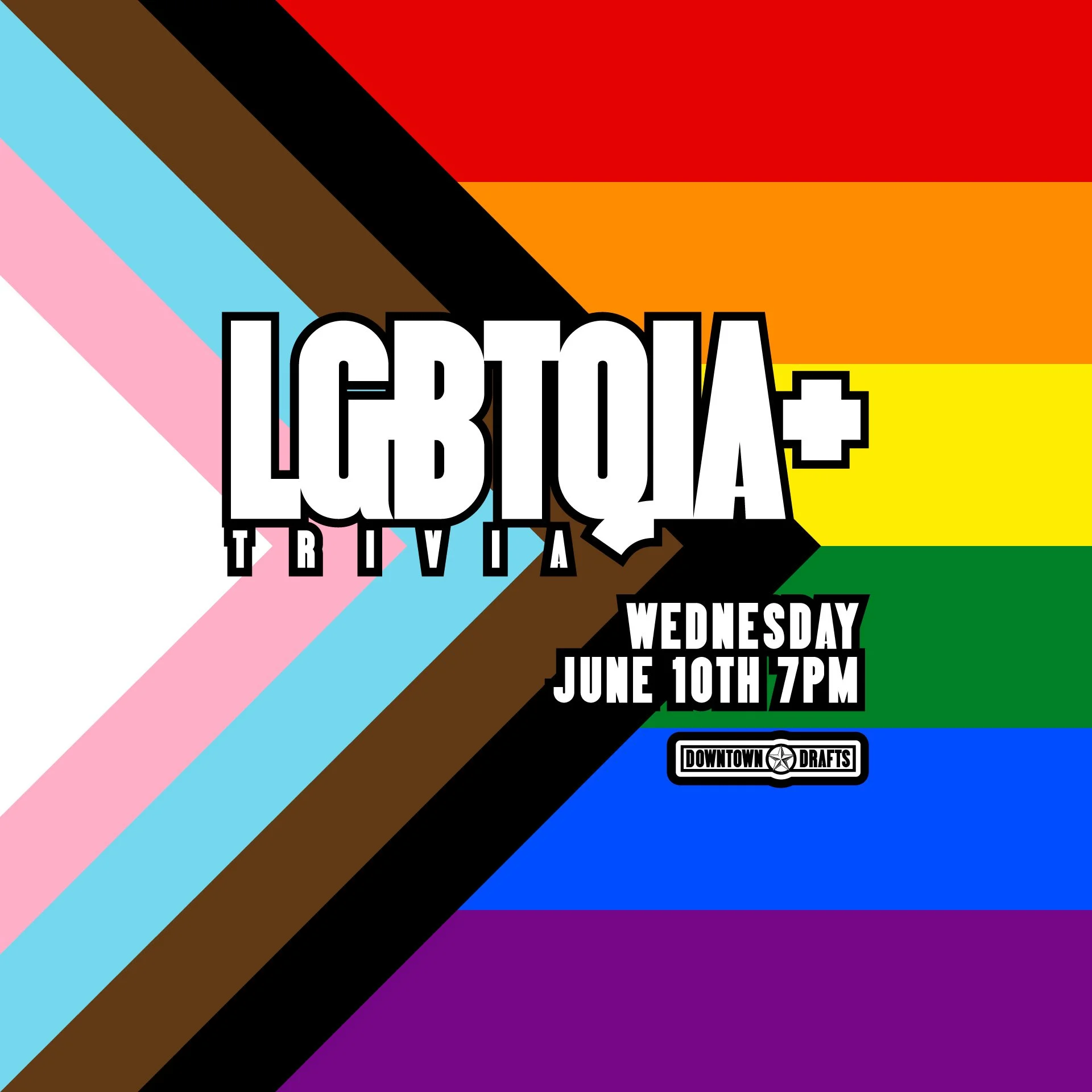 🌈🧠 Pride Trivia 🧠🌈

Join us Wednesday, June 10th at 7pm for a night celebrating LGBTQIA+ history, culture, icons, media, and community...with your special guest host, 💜RO SMITH💜
 
Bring your friends, grab a drink, and come celebrate Pride Month