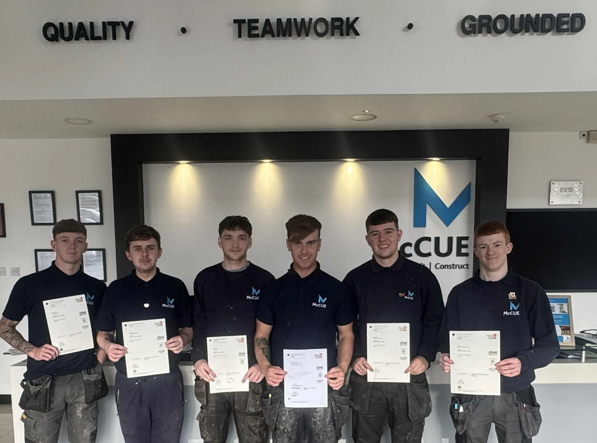 A big congratulations to our newly qualified Level 3 Joiners.
Each of them has served their time here at McCue, developing their craft and playing a key role in the precision and quality of our bespoke joinery. It&rsquo;s been great to see their prog