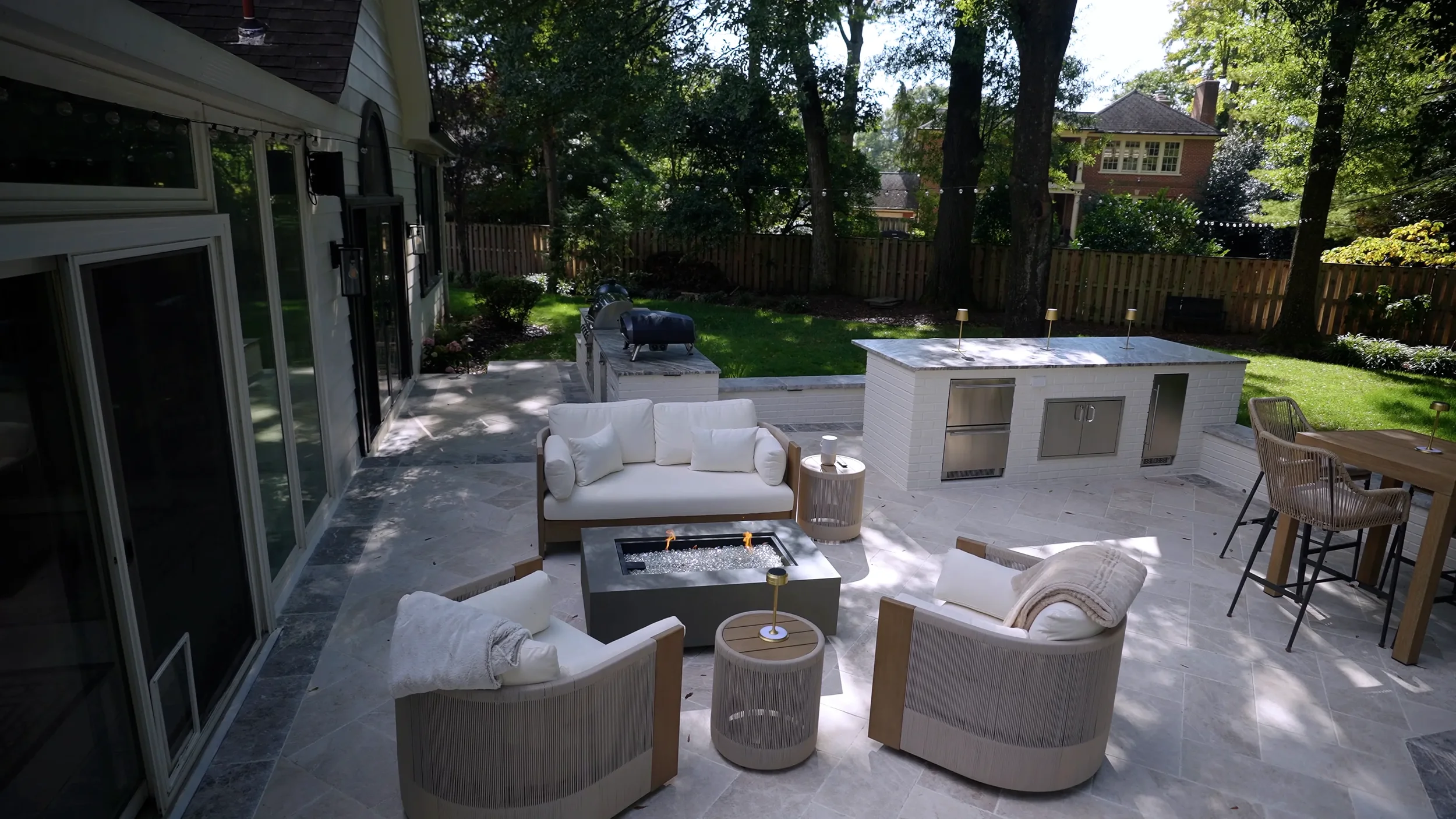 Outdoor living area created through thoughtful landscape design in Alexandria, VA