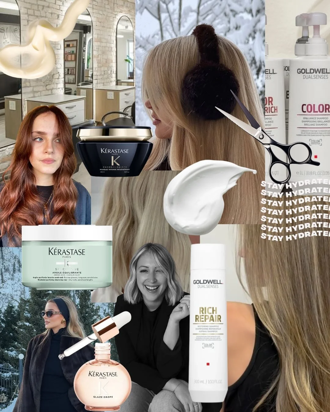 ✨ January Mood Board ✨
 Hydration, fresh resets, and hair wellness. A new year is the perfect time to nourish your hair, refresh your routine, and focus on healthy, happy strands from root to ends.