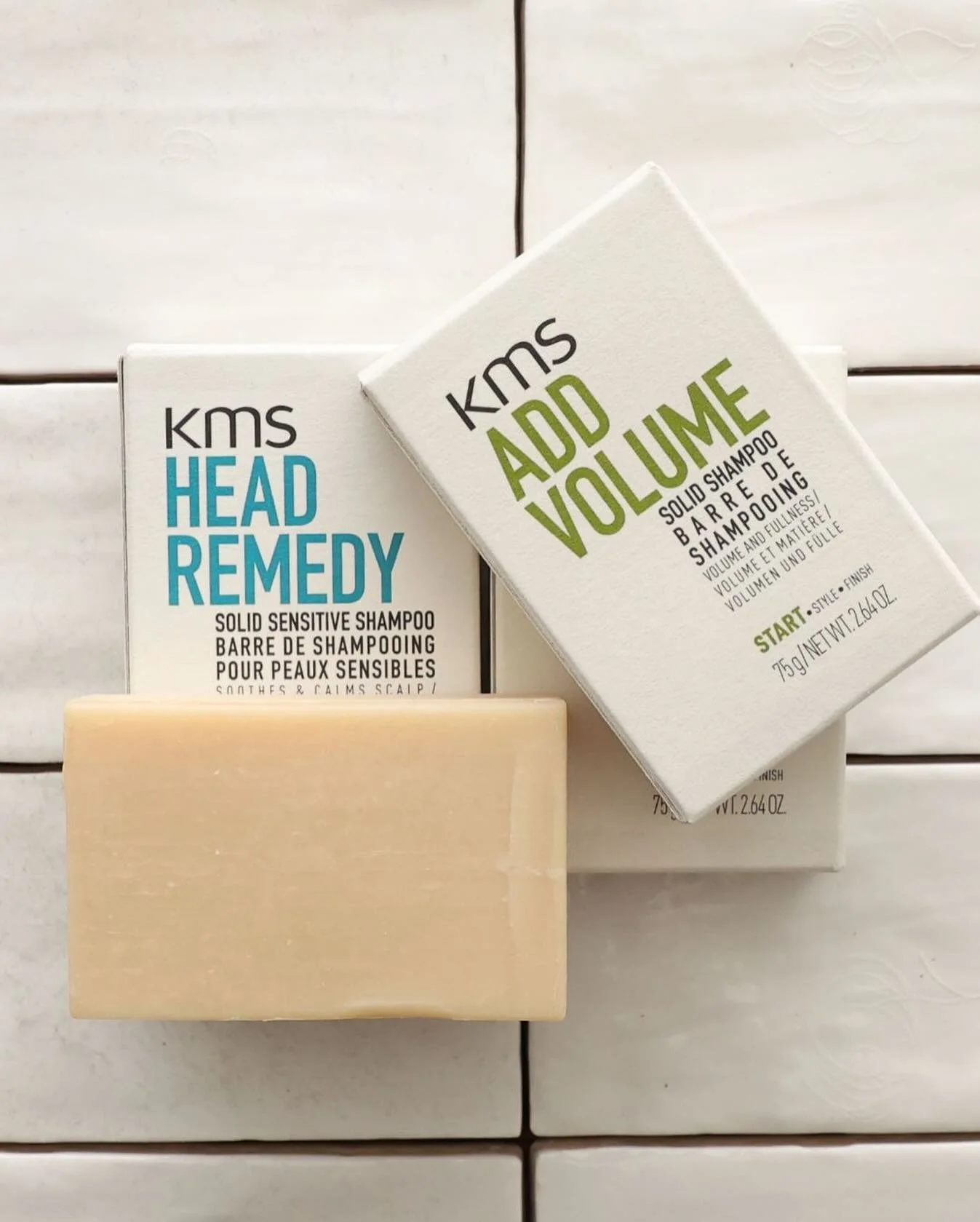 🌿 KMS Solid Shampoo Bar 🌿
 Same KMS performance, new planet-friendly form.
This solid shampoo bar delivers a rich, gentle cleanse w
 &bull; Compact and perfect for travel (no liquid restrictions!)
 &bull; Plastic-free packaging for a greener routin