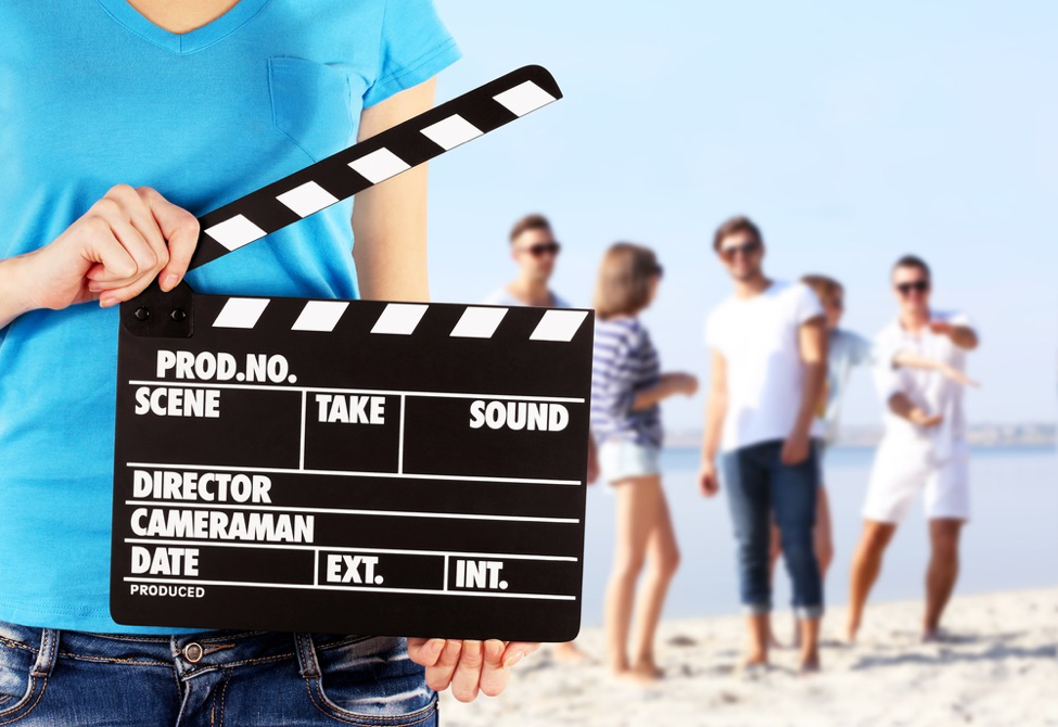 clapperboard on a film set, emphasizing that you are the screenwriter and director of your own life.