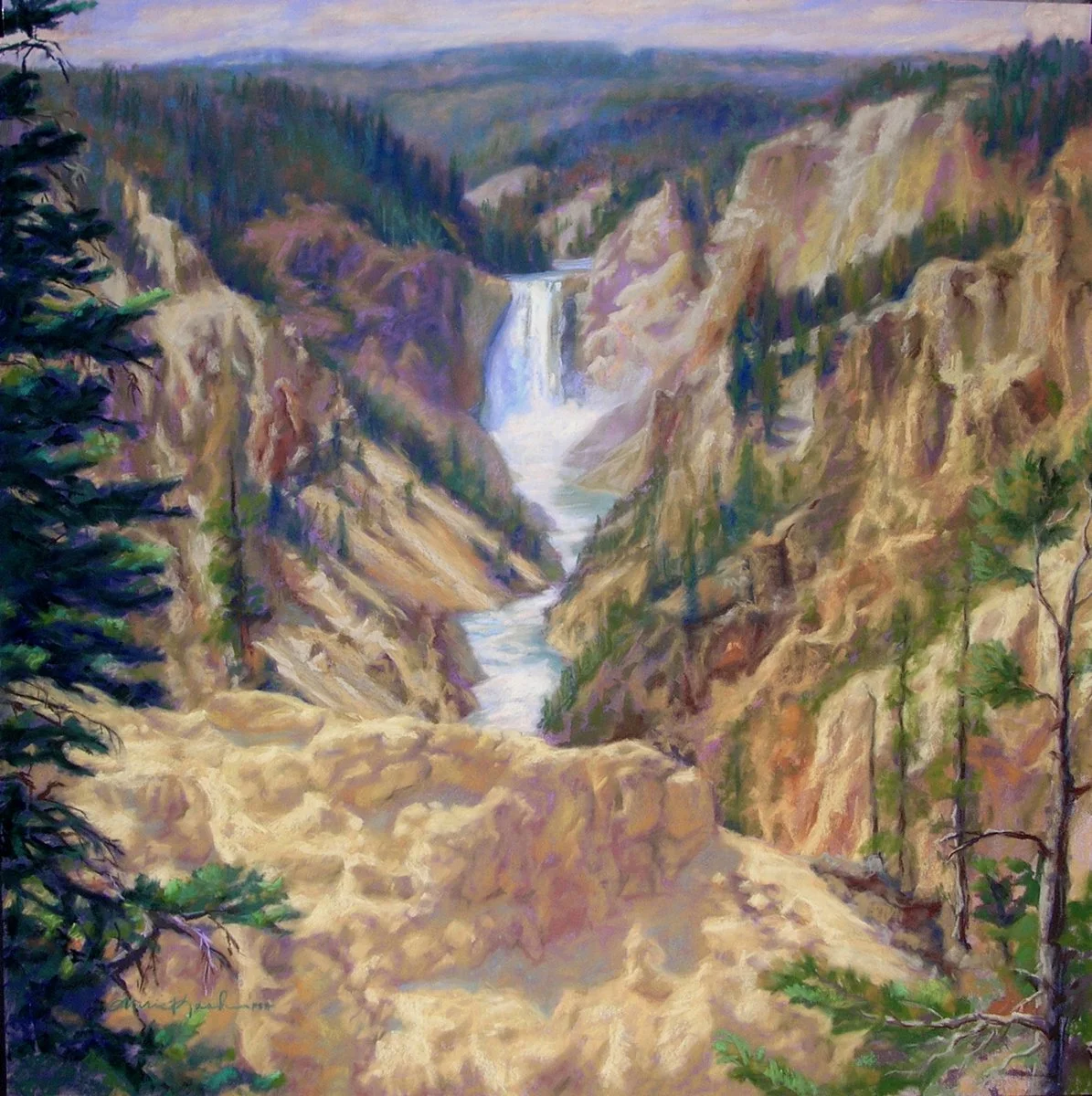 "Grand Canyon of Yellowstone"  Pastel, By Marie Kash Weltzheimer