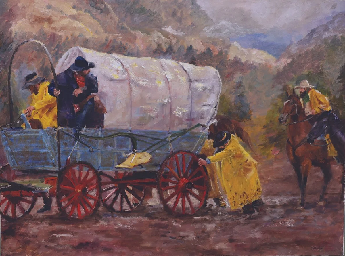 "1850 Autumn Rains"  Oil, by Shirley Quaid