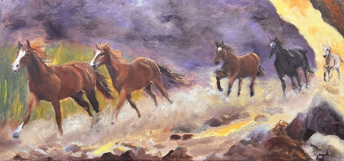 "Band On The Run"  Oil, by Shirley Quaid