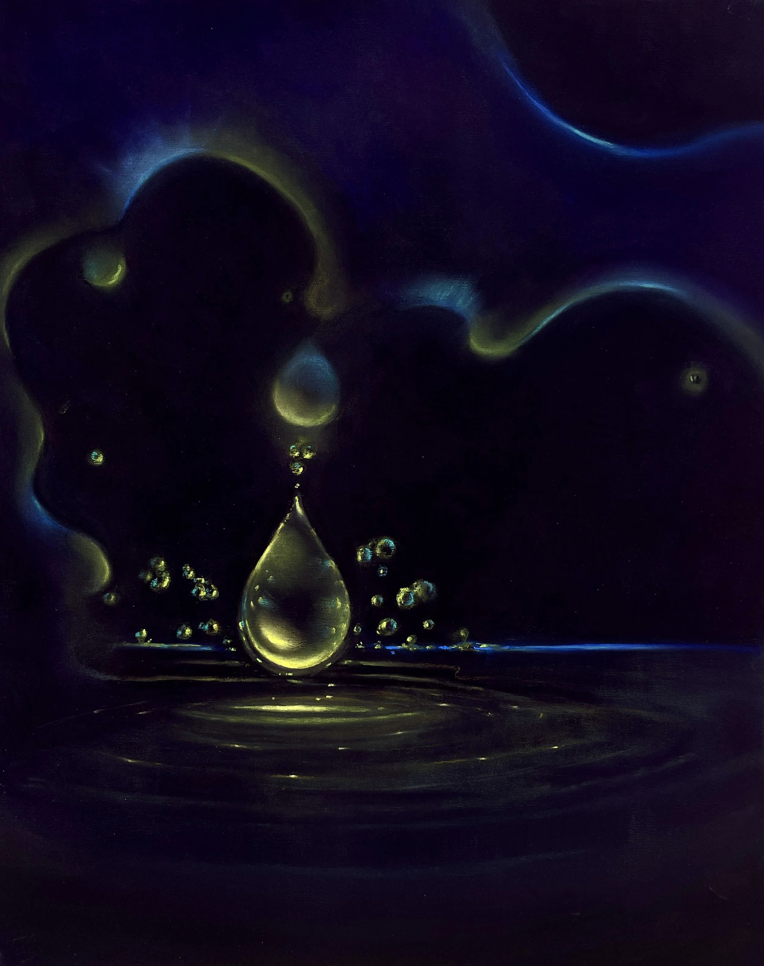 "A Drop Of Light" Pastel, by Laura Pollak