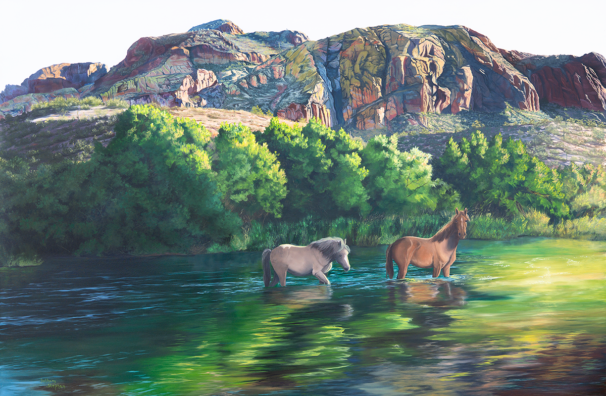 "Salt River Horses" Oil,  by Bethany Stephan