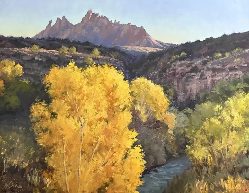 The ranch view from the trees