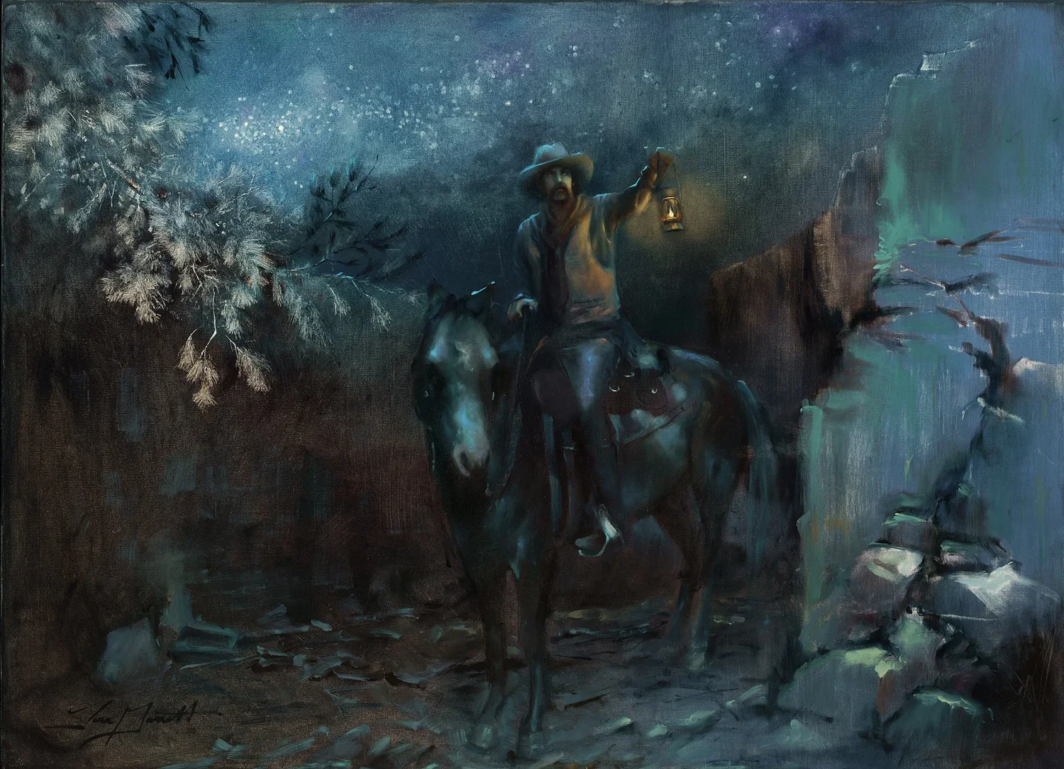 Painting "Blue Canyon," by Tina Garrett