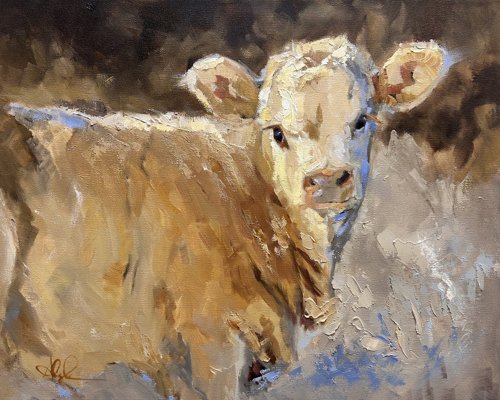 Painting of a calf by Audrey Caylor