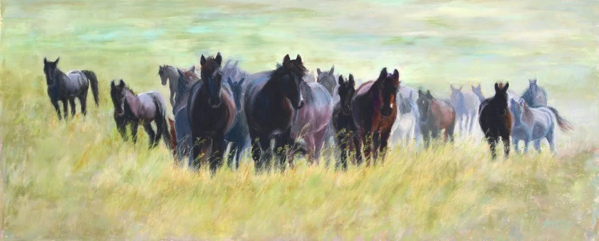 "Oak Creek Wild Horses"  Pastel, By Lynn Attig