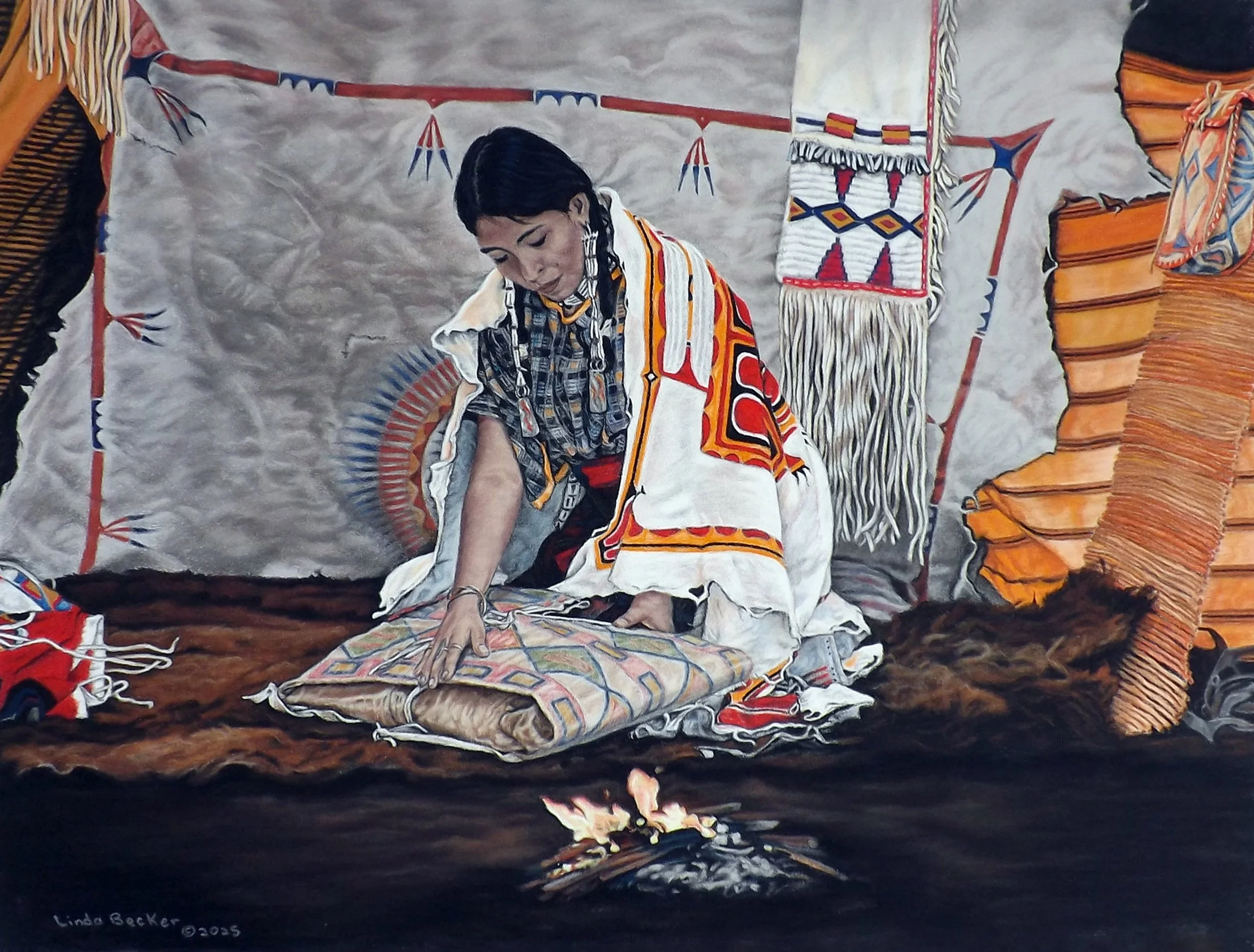 "Lakota Girl's Parfleche"  By Linda Becker