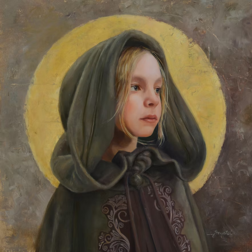 Paintinf of a child by Cynthia Feustel