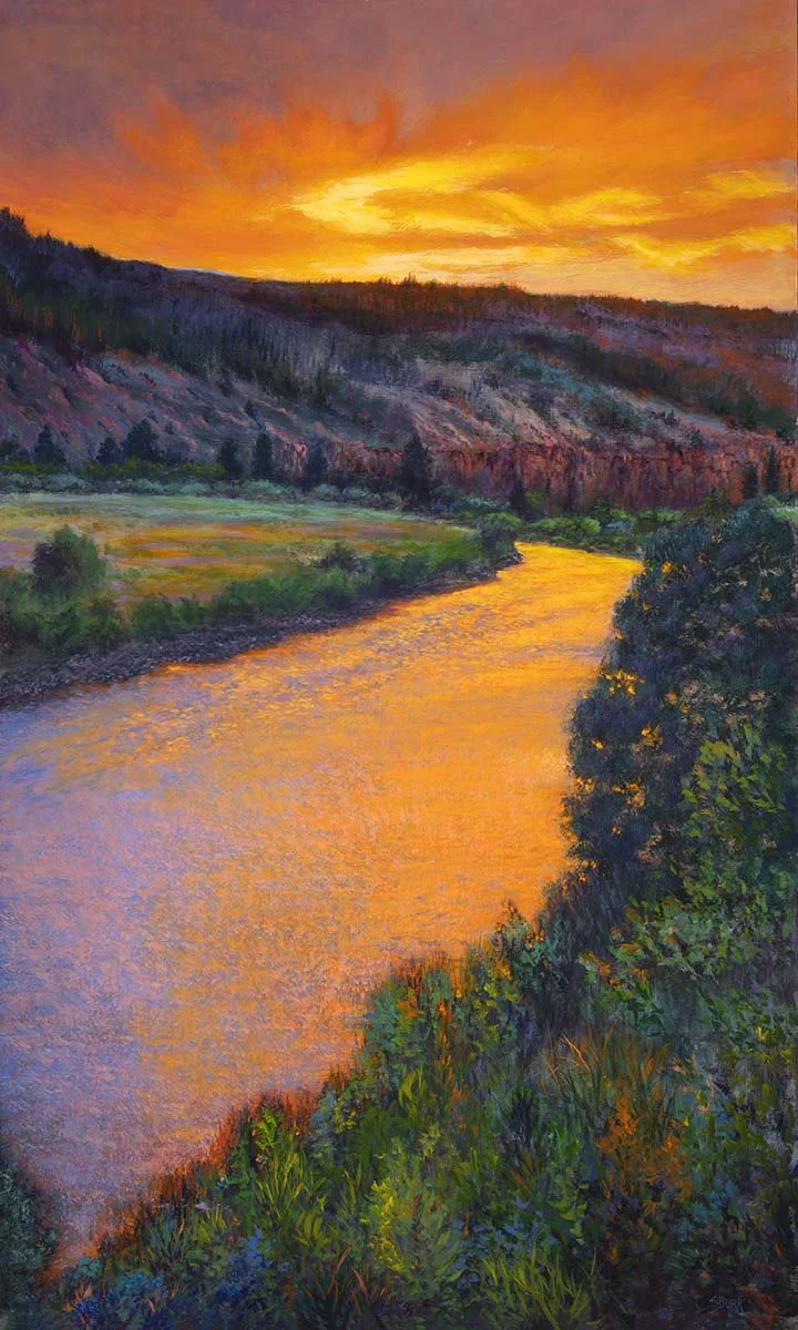 "Summer On The River" Acrylic, By Stephanie Burk