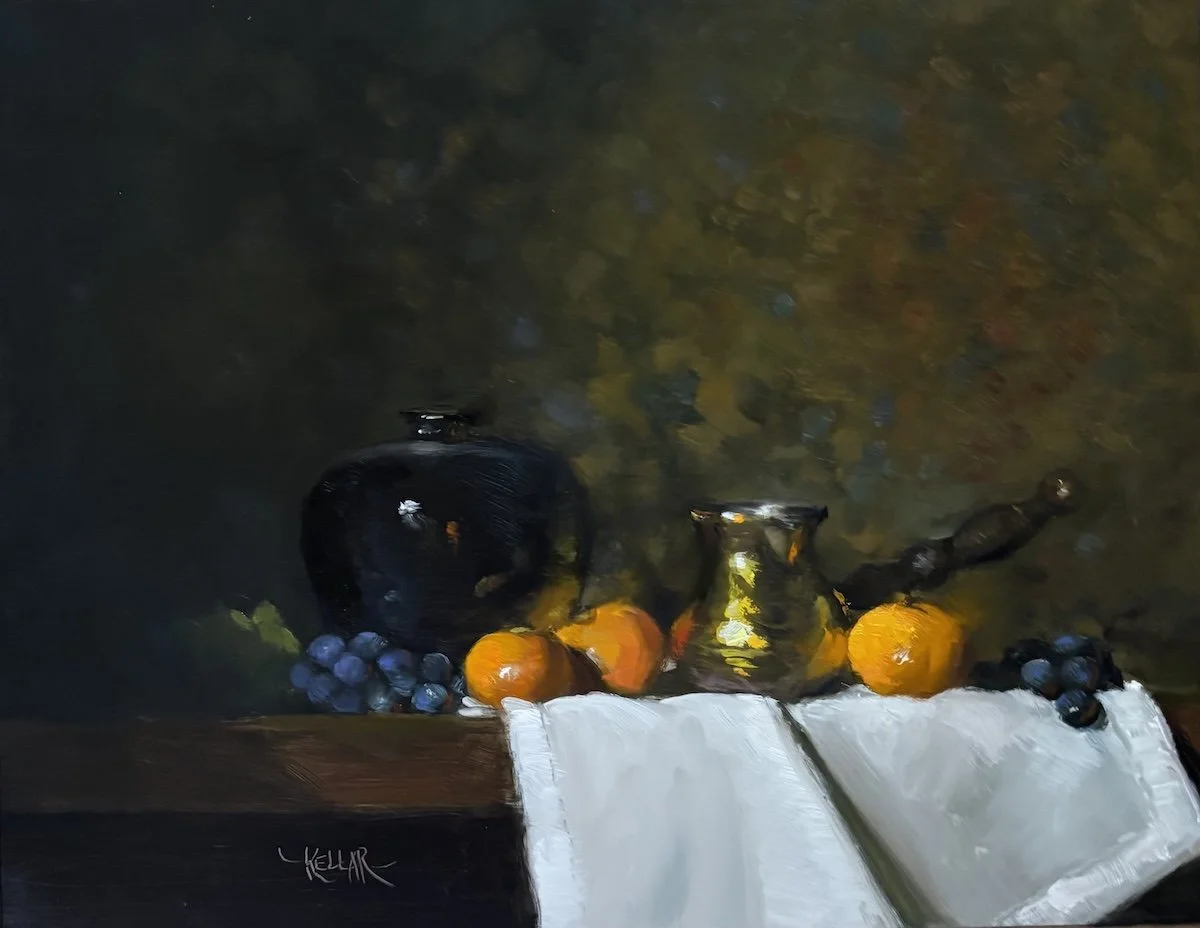 "Oranges And Brass"  Oil  by Martha Kellar