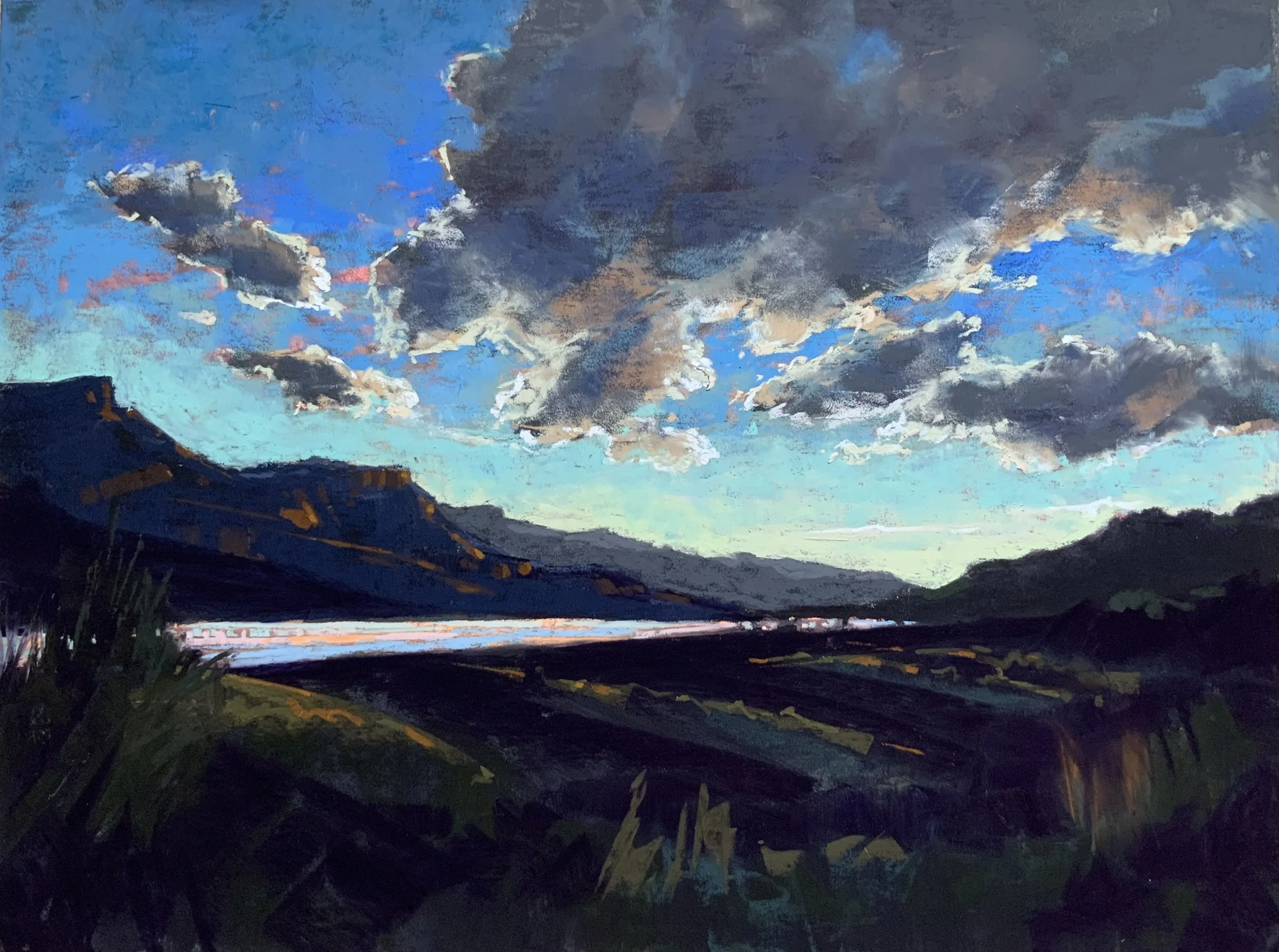 "Cody Reservoir" Pastel, by Laura Pollak