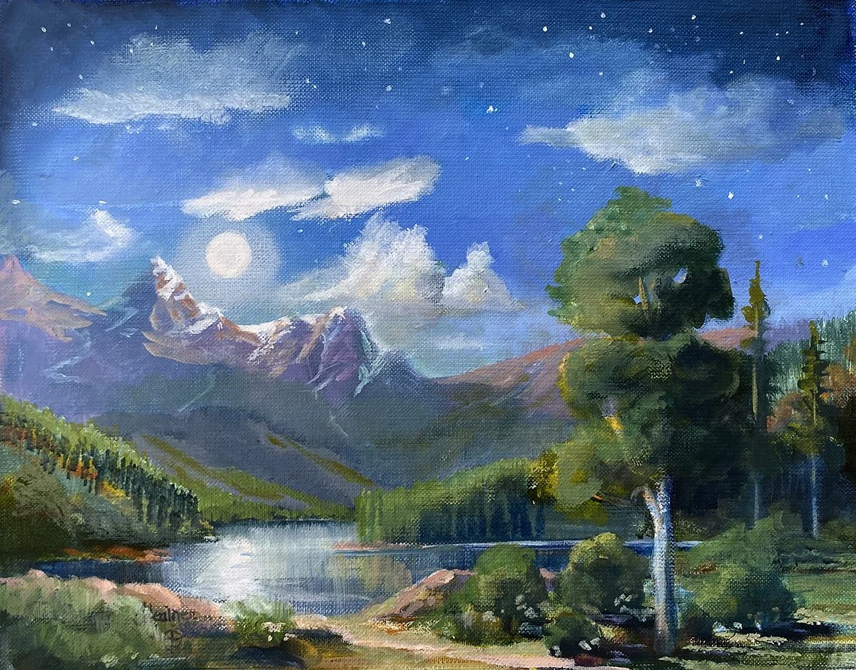 "Moonlight Over The Tetons"  By Heather Coen