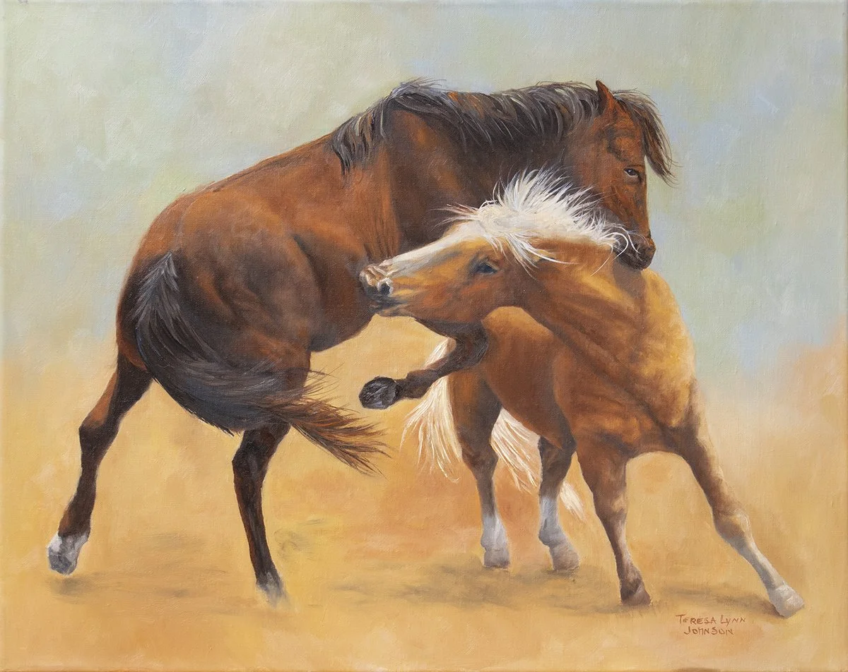 "Power Play"  Oil, By Teresa Lynn Johnson