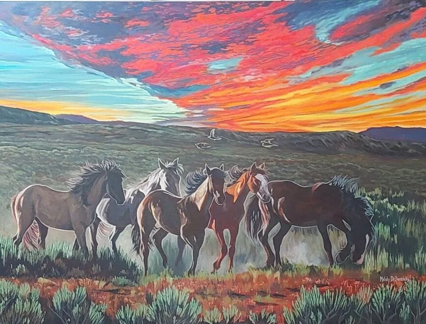 Painting of mustangs by Melody DeBenedictis