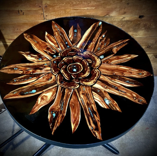 "Cedar Flower High Table" by Gina Stonecircle