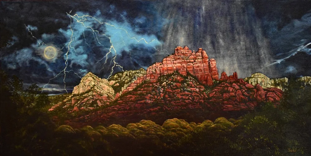 Painting, Moonrise over Camel Hill, Syri Hall