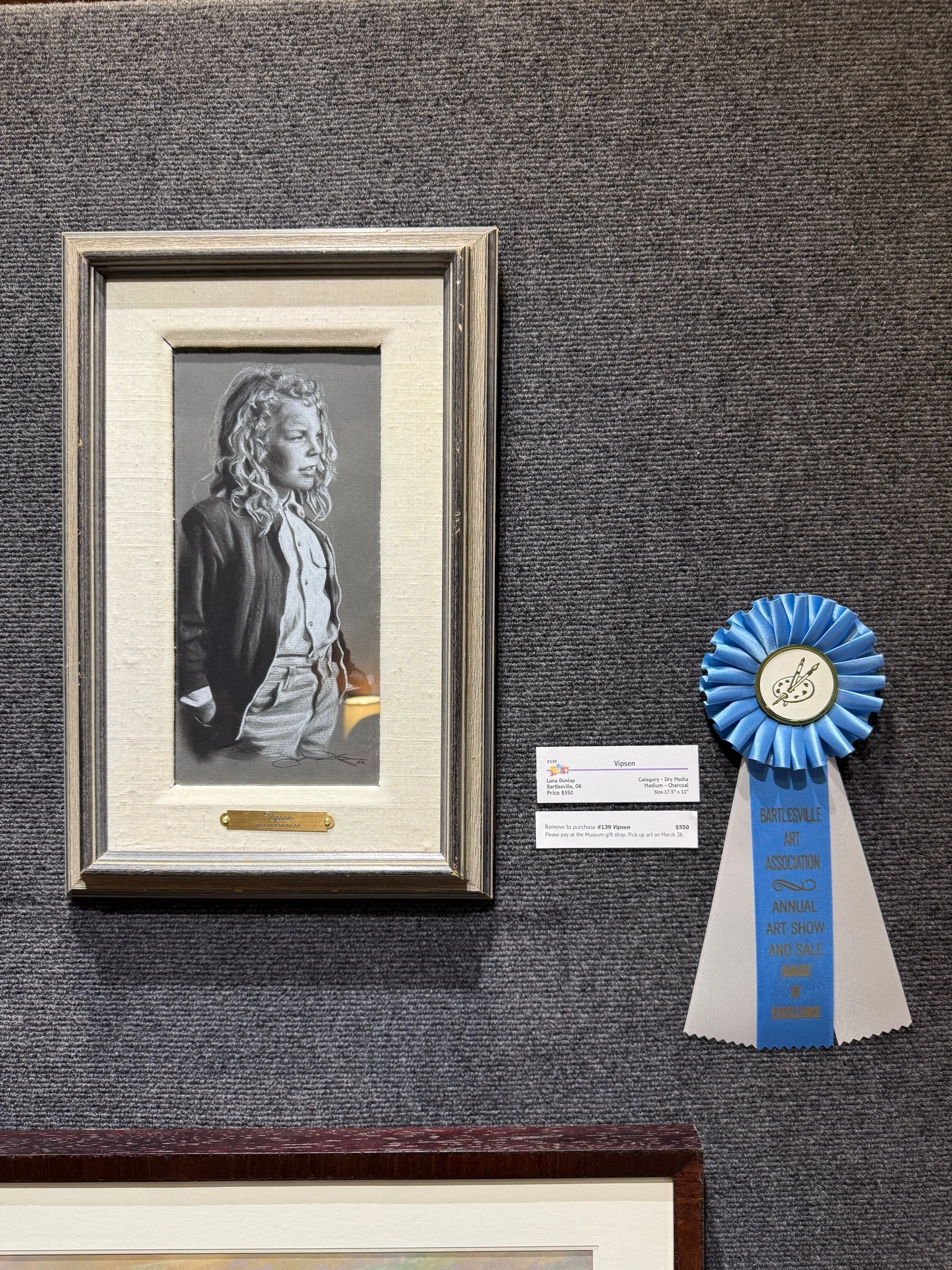 Young Woman at the rodeo by Lana Dunlap done in Black and White and in between.