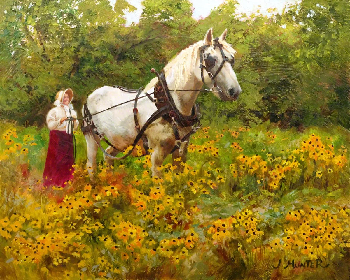 "Walk In A Golden Meadow" Oil, by Jennifer Hunter