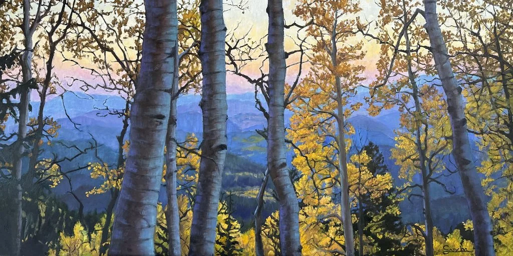 Painting of aspens by Sascha Ripps
