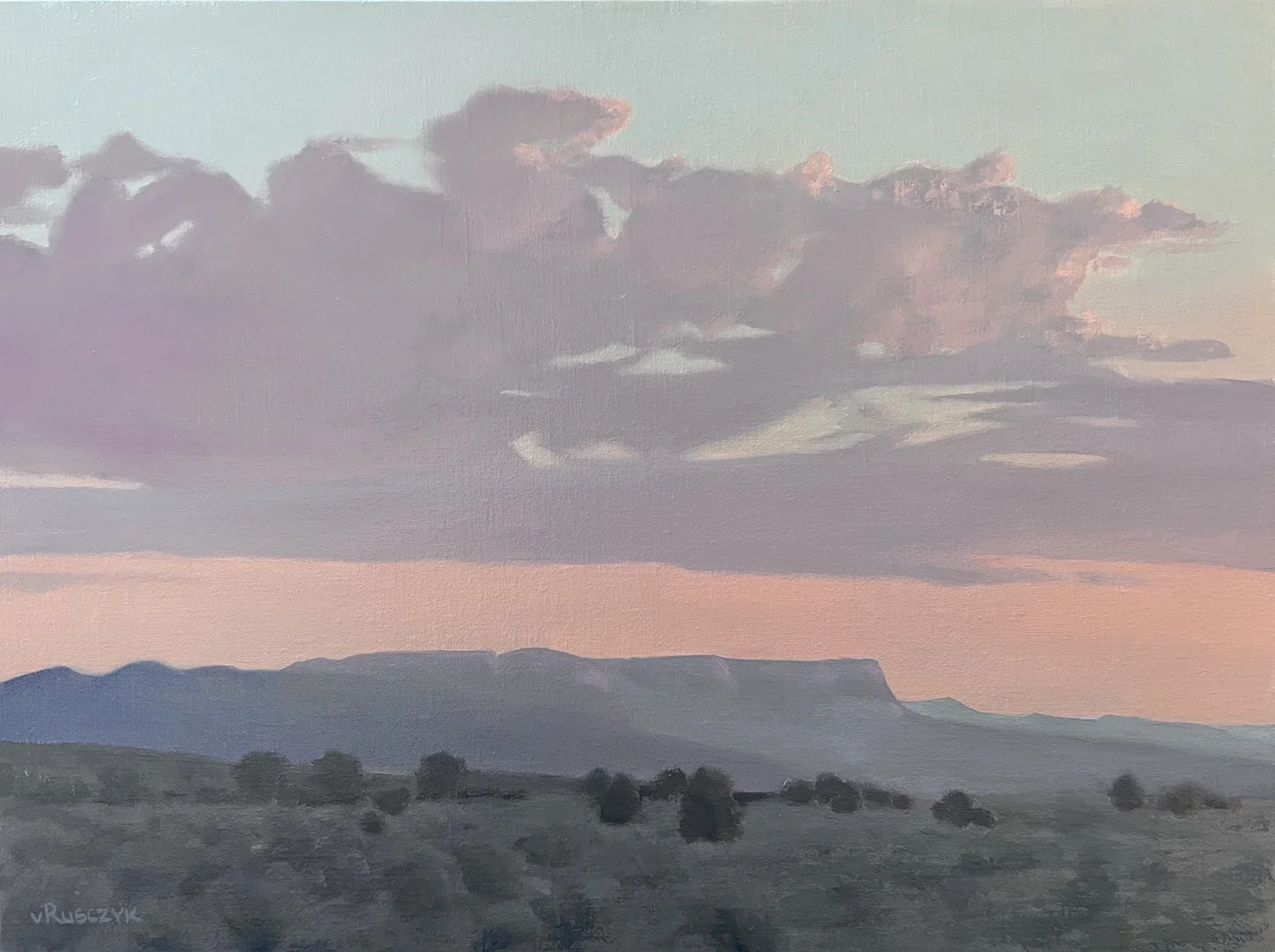Painting of a desert morning by Vanessa Rusczyk