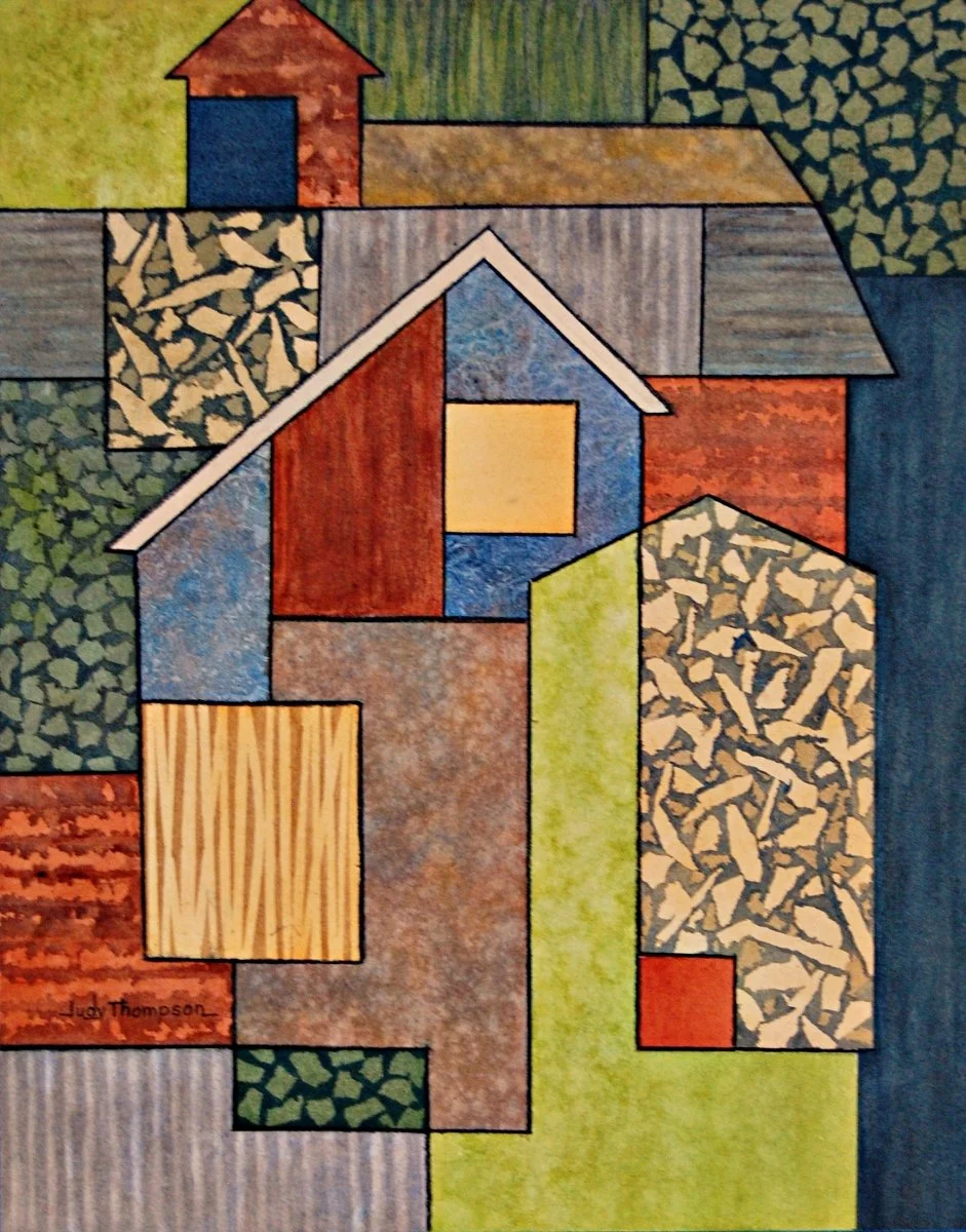 "Three Squares"  Watercolor, by Judy Thompson
