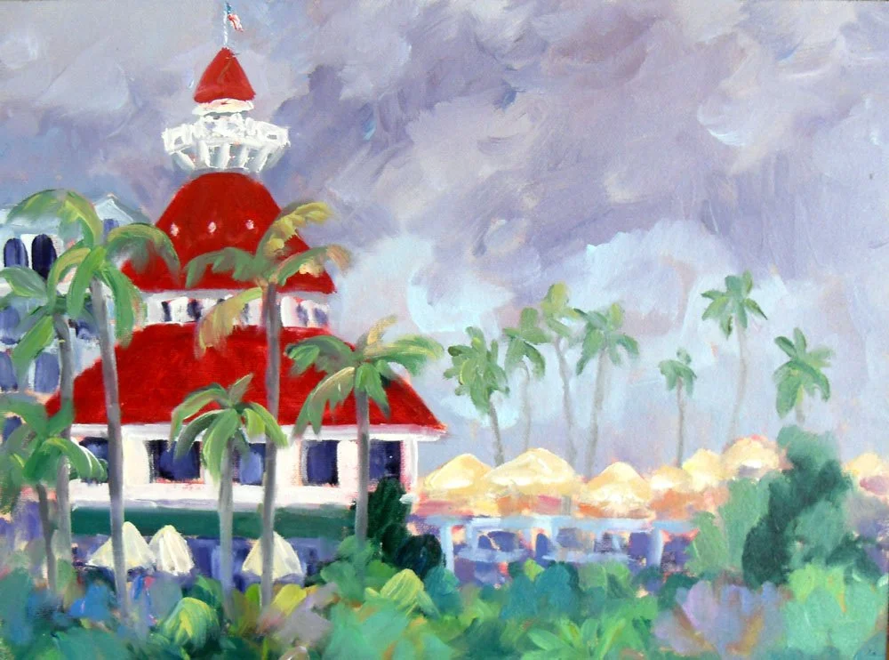 Cloudy Morning-Hotel Del Coronado by Jane Coulombe