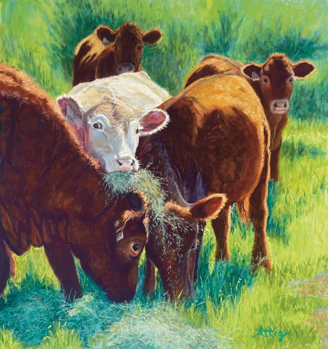 "Having A Hay Day"  Pastel, By Lynn Attig