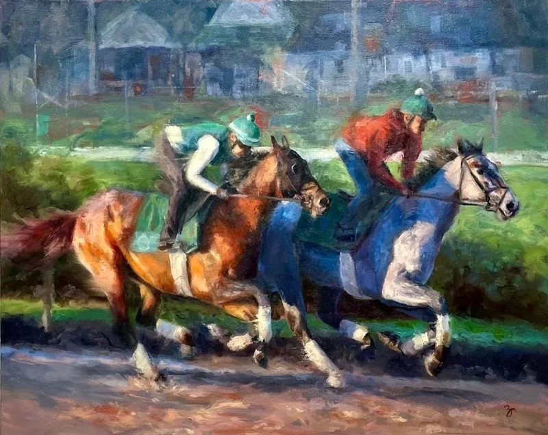 Painting of Thoroughbred race horses by Brandi Donan