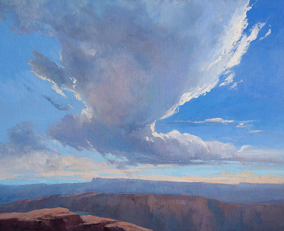 sky full blue and clouds with the canyon below by Jan Delipsey