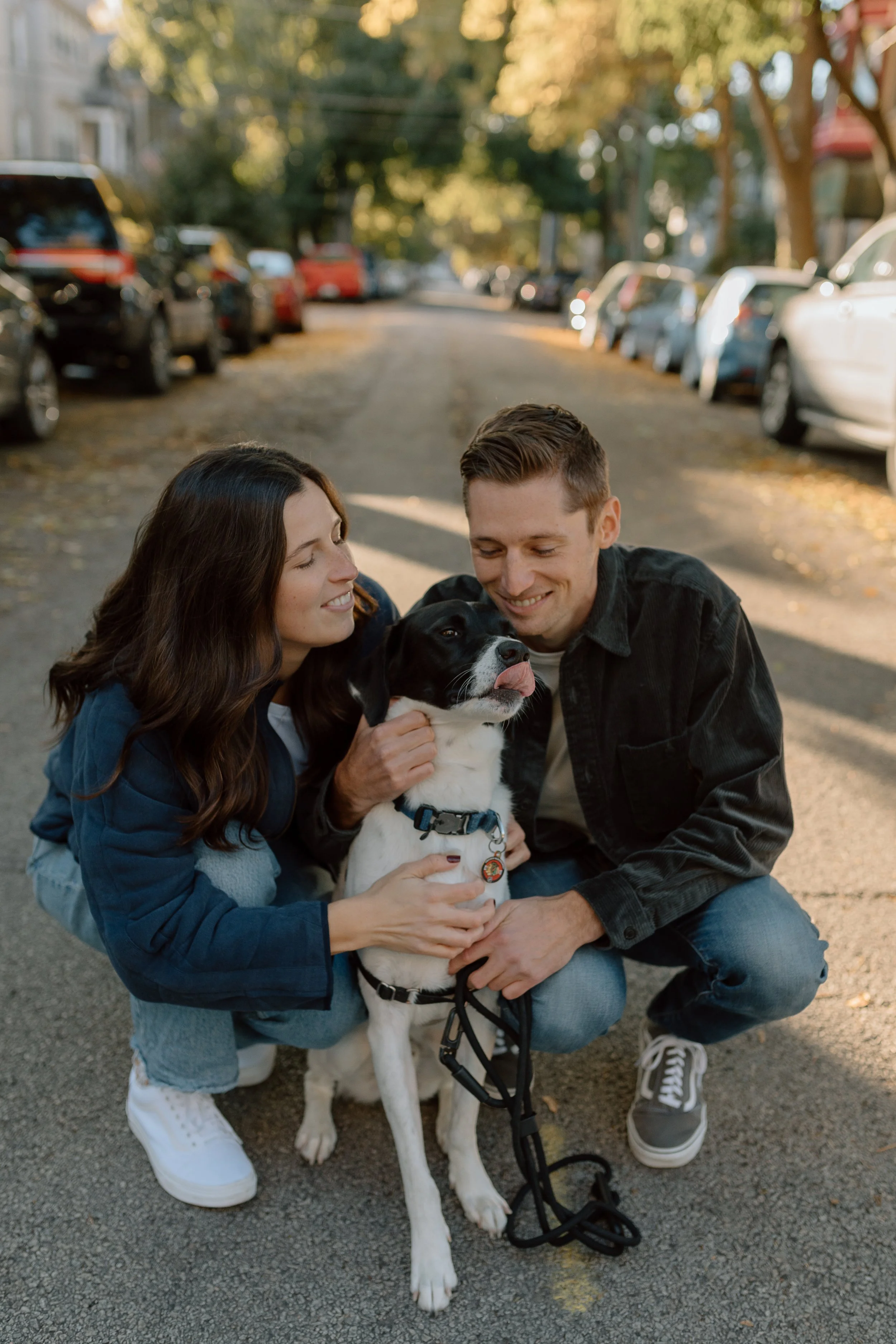 couple engagement dog chicago illinois documentary photographer