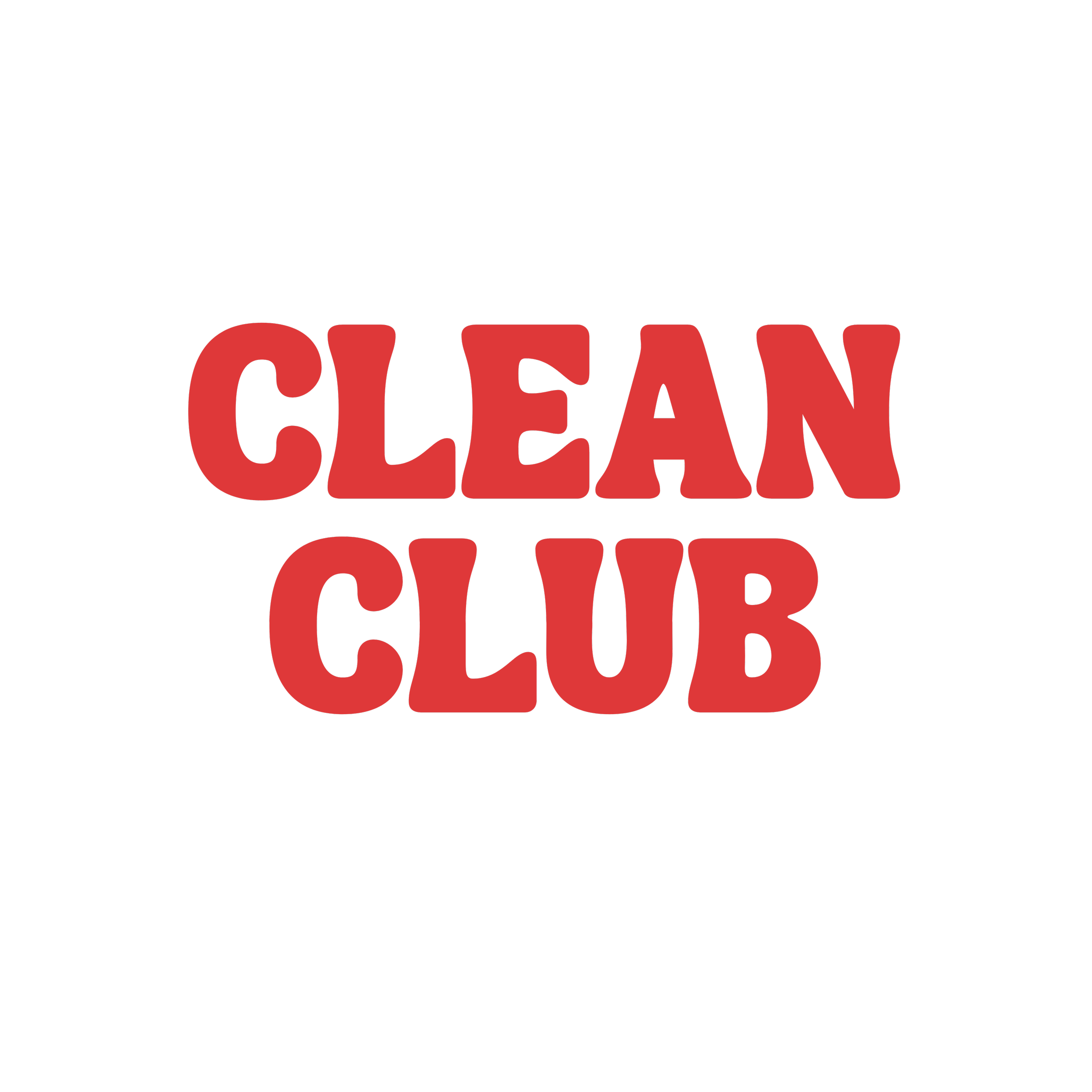 Black circular logo with red text that reads 'CLEAN CLUB' in bold, rounded letters.